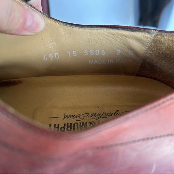 Johnston & Murphy Men's Size 9 M Brown Moc Toe Lace Up Leather Made in Italy - Picture 9 of 9